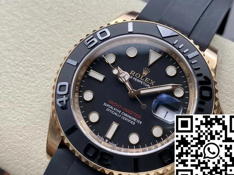 M126655-0002 Black Rose Dial Gold Factory Master Rolex Yacht Clean 0217